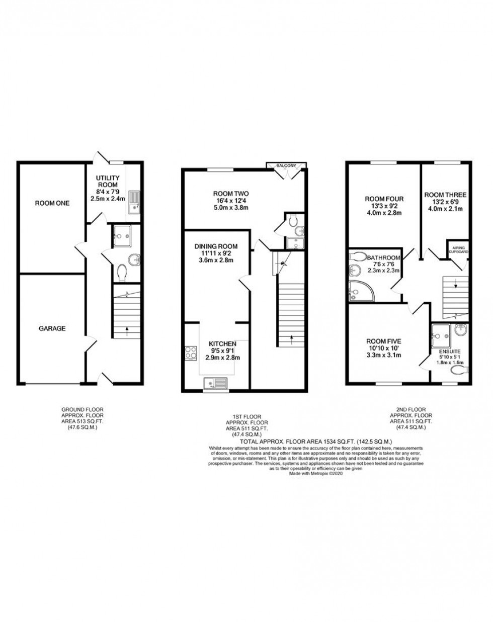 Floorplan for Pascal Crescent, Shinfield, Reading
