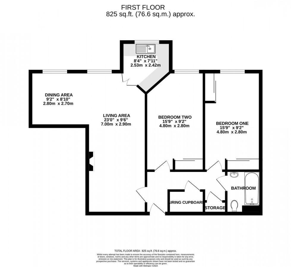 Floorplan for Priory Avenue, Caversham, Reading