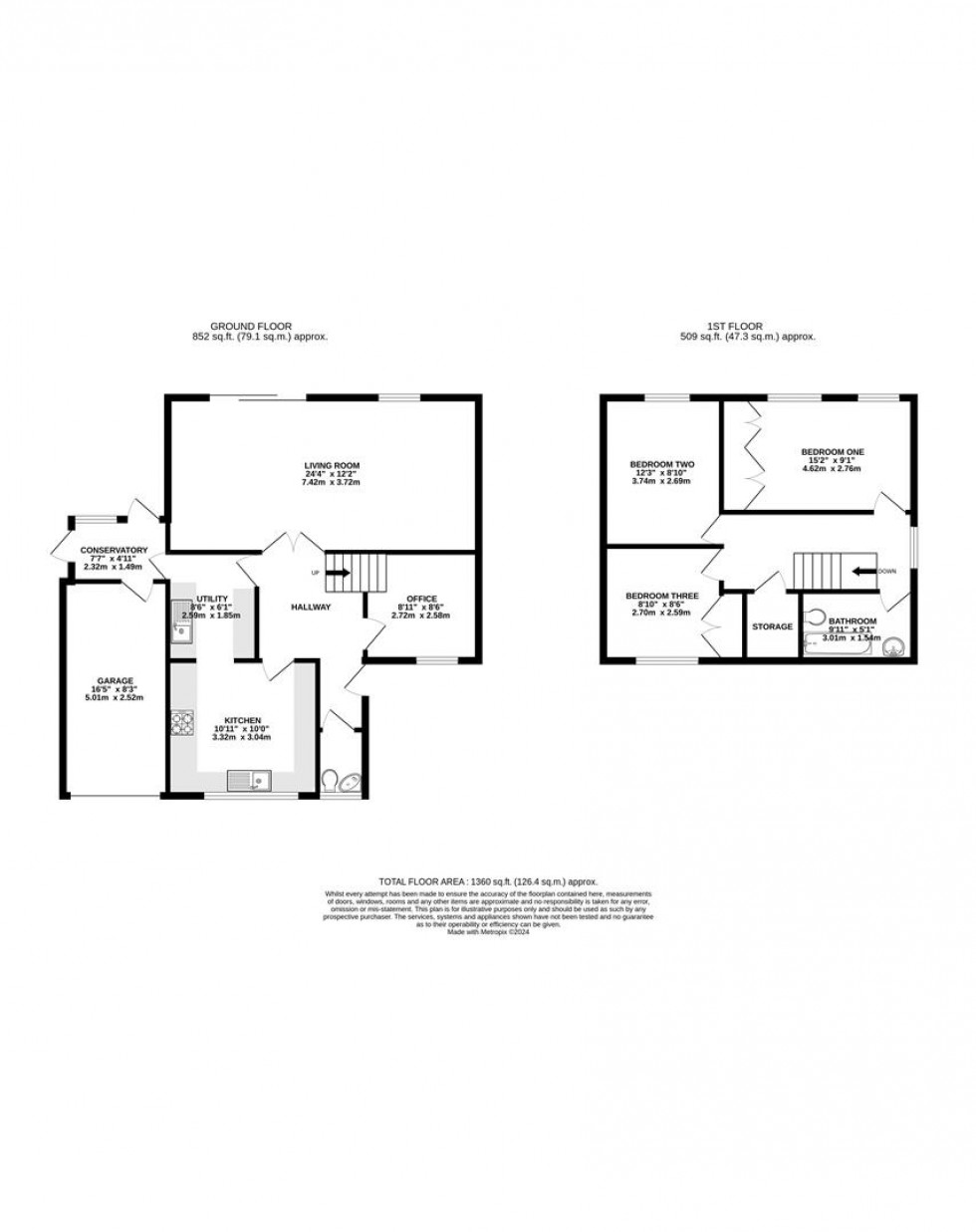 Floorplan for Cedarwood Crescent, Caversham, Reading