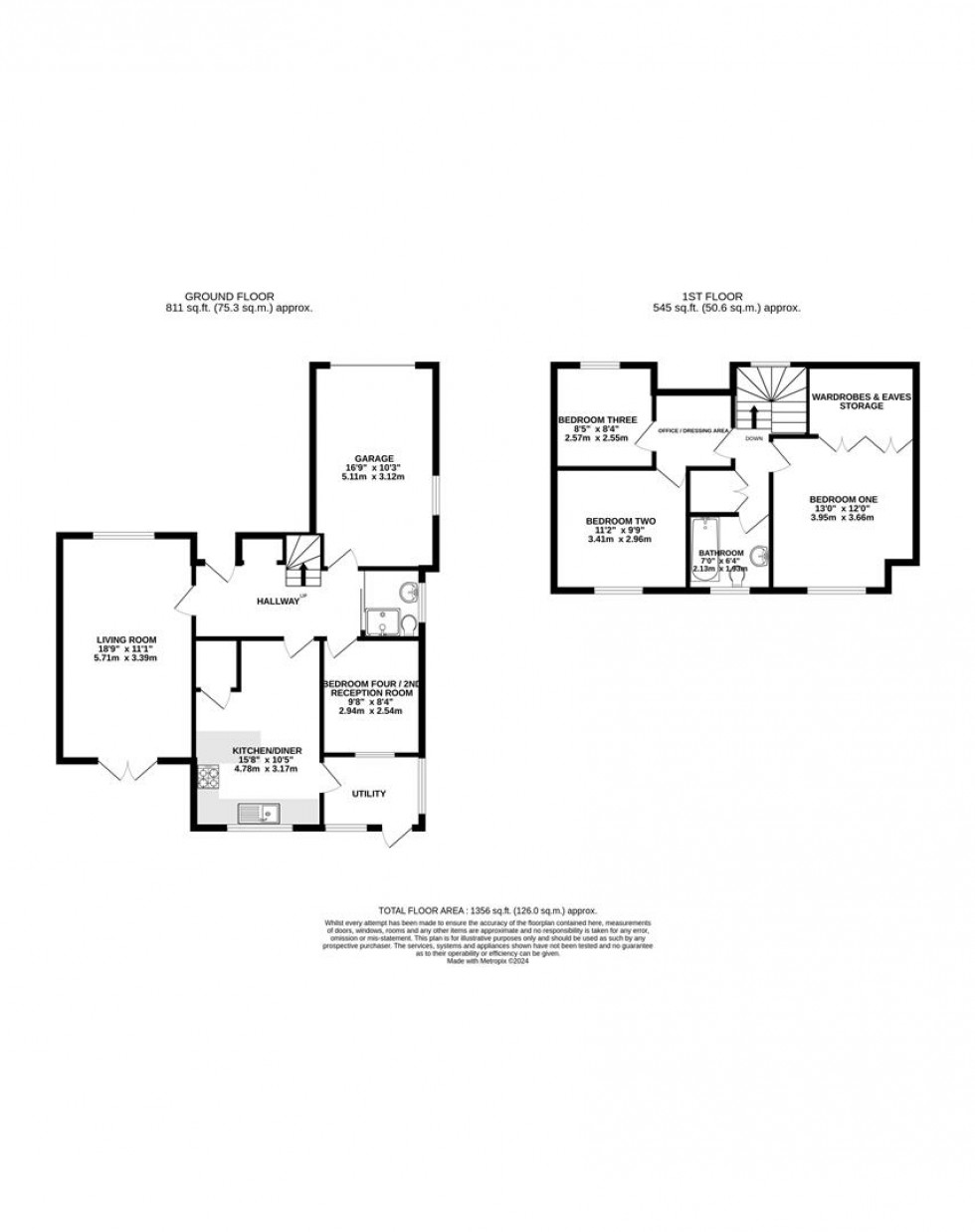 Floorplan for Rosebery Road, Tokers Green, Reading