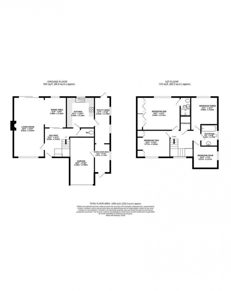 Floorplan for Tower Close, Emmer Green, Reading