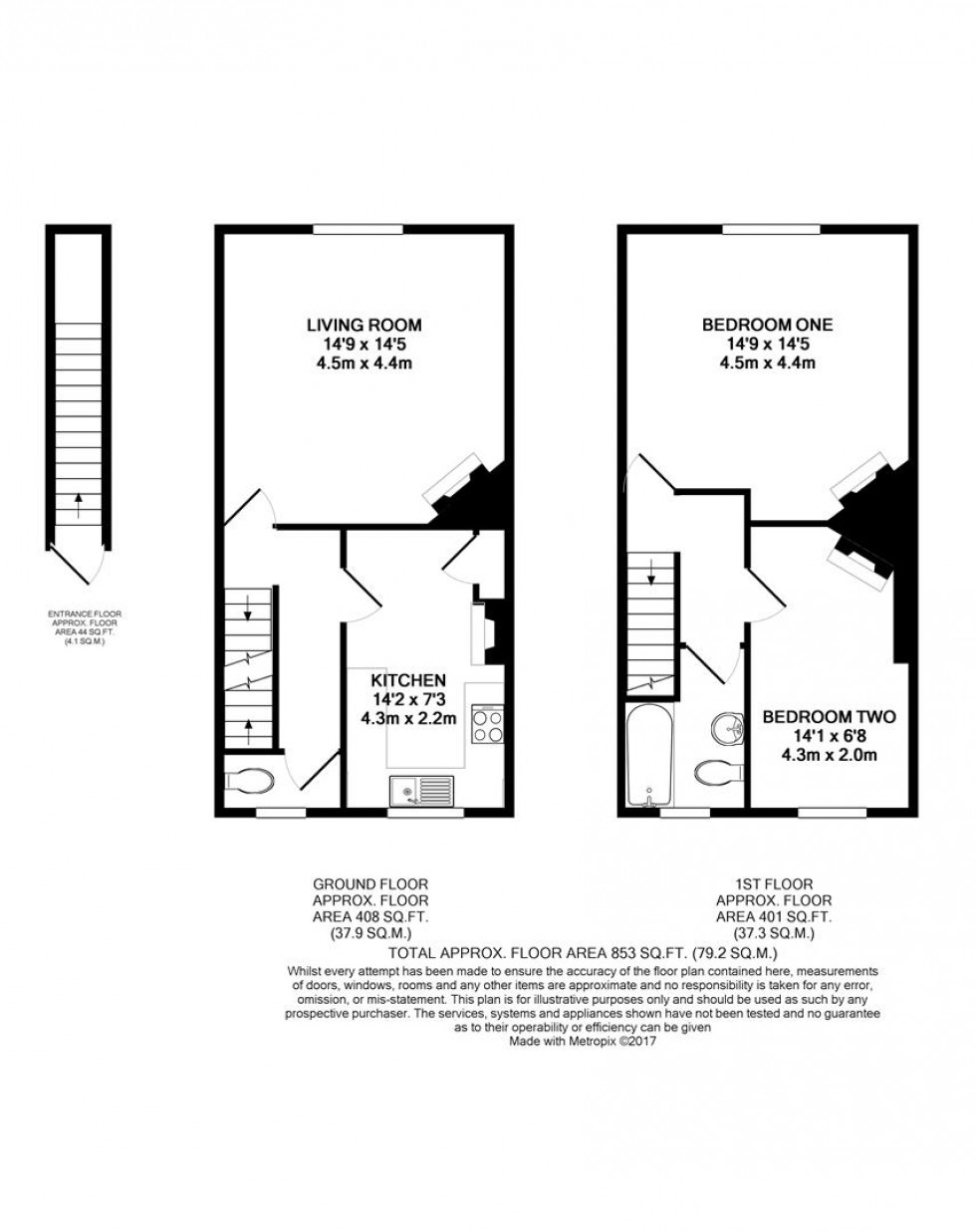 Floorplan for Prospect Street, Caversham, Reading