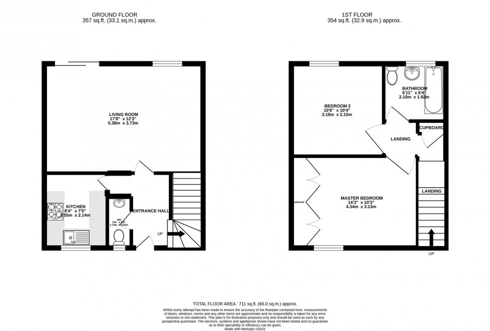 Floorplan for St. Lukes Way, Emmer Green, Reading