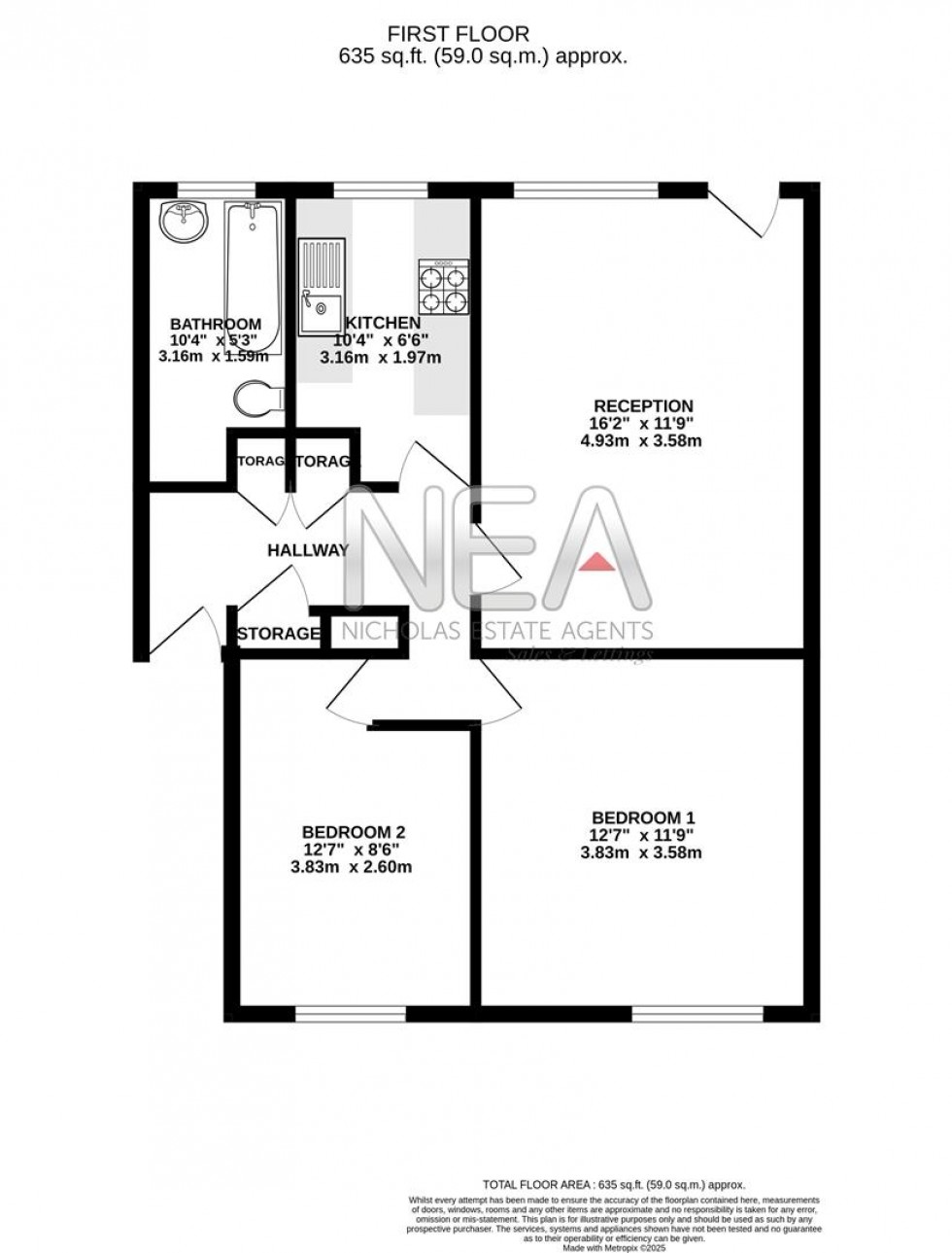 Floorplan for Langdale Gardens, Earley, Reading