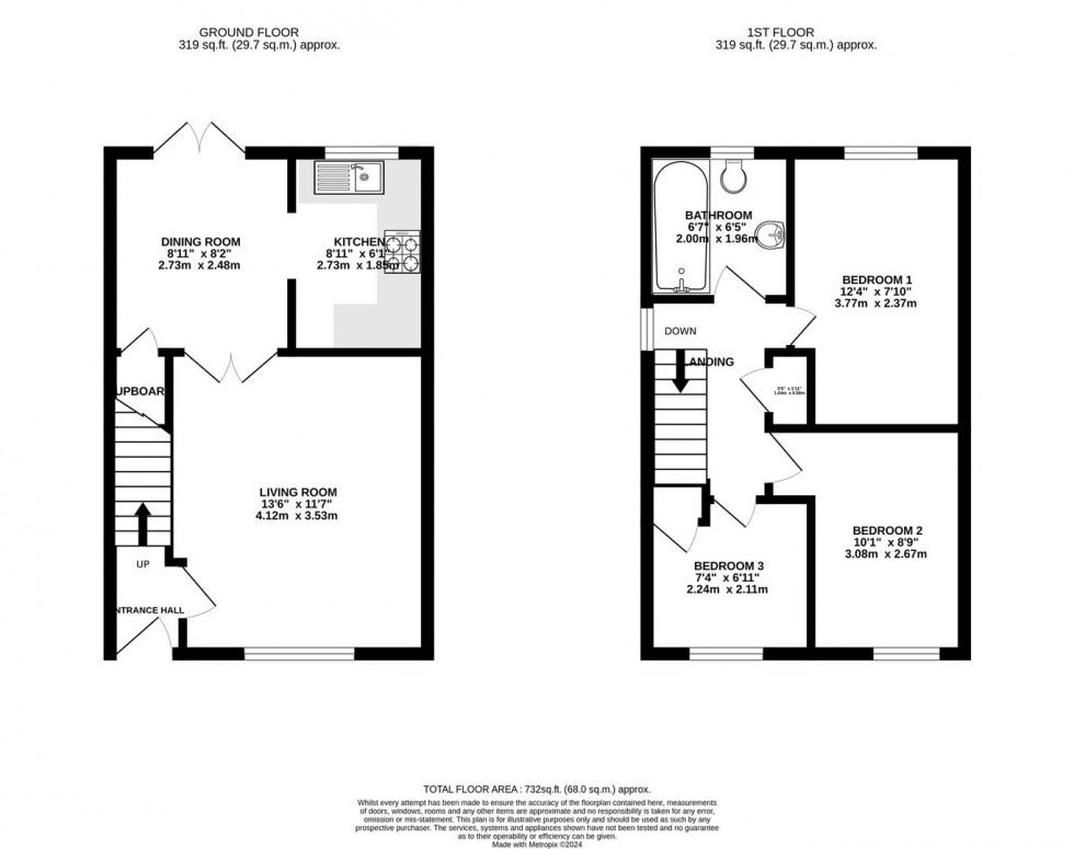 Floorplan for Clonmel Close, Reading, Berkshire